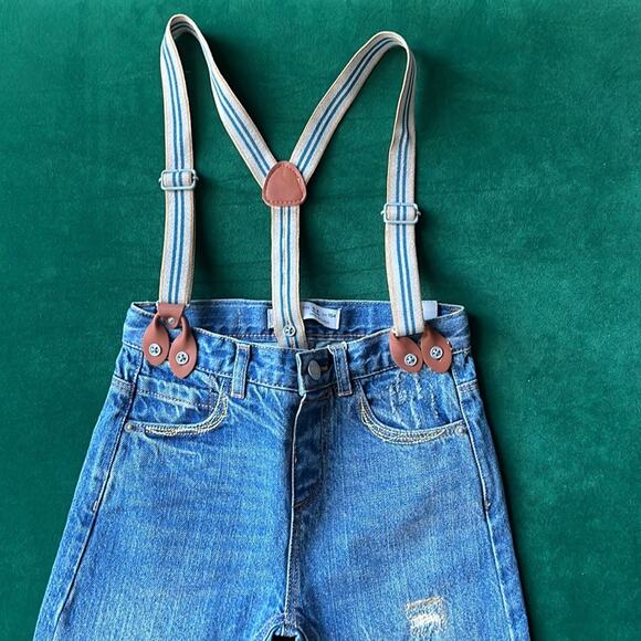 Zara |  Denim Suspender Pants - Picture 2 of 4